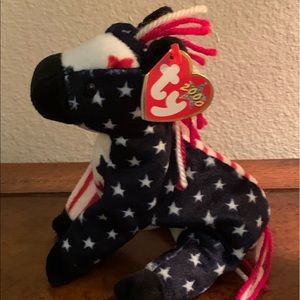 TY beanie toy-LEFTY Year 2000-adorable- Rare 4th July Independence Day- Exe Cond